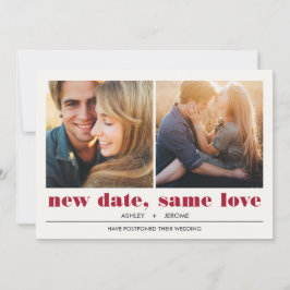 Tarjeta Gráfico mínimo | 2 Fotos Aplazamiento del Boda
