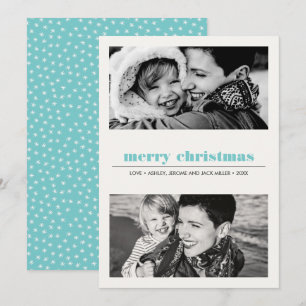 Tarjeta Gráfico mínimo   Aqua Merry Christmas 2 Photo