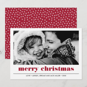Tarjeta Gráfico mínimo Foto de navidad Red Merry