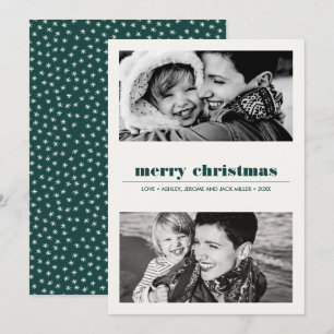 Tarjeta Gráfico mínimo   Green Merry Christmas 2 Photo