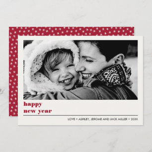 Tarjeta Gráfico mínimo   Ruby red Happy new Year Photo