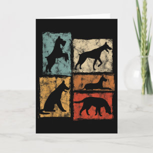 Tarjeta Gráfico Retro de Perro Me Encantan y Acaricio Todo