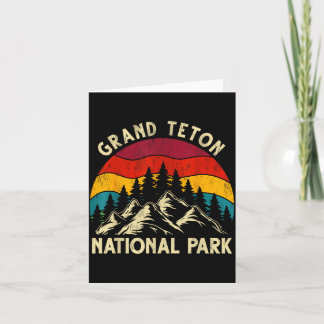 Tarjeta Gráfico retro vintage parque nacional grand teton