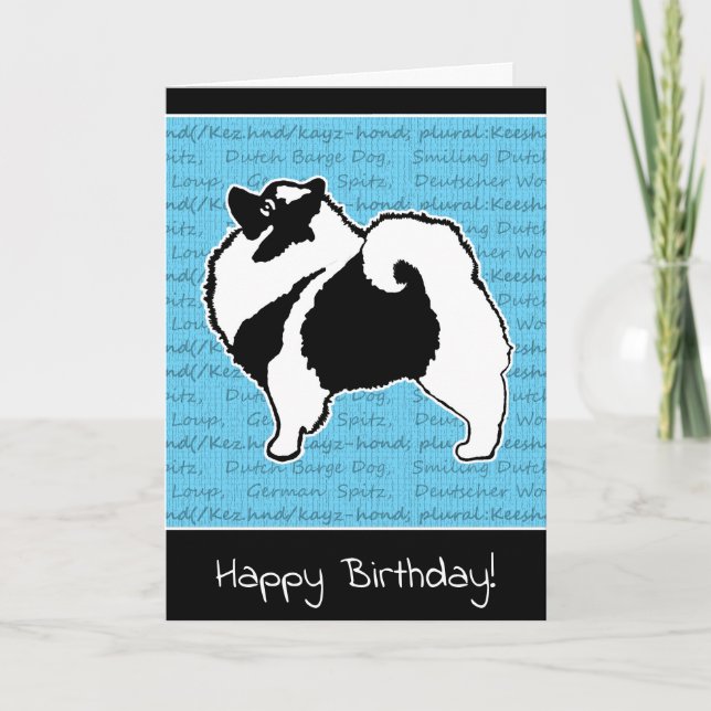 Tarjeta Gráficos del Keeshond - arte original lindo del (Anverso)