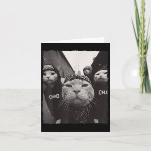 Tarjeta Gráficos Divertidos de Gatos Gánster Divertidos