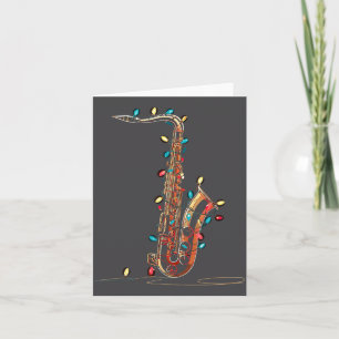 Tarjeta Gráficos Divertidos de Navidad con Saxofón Luces A