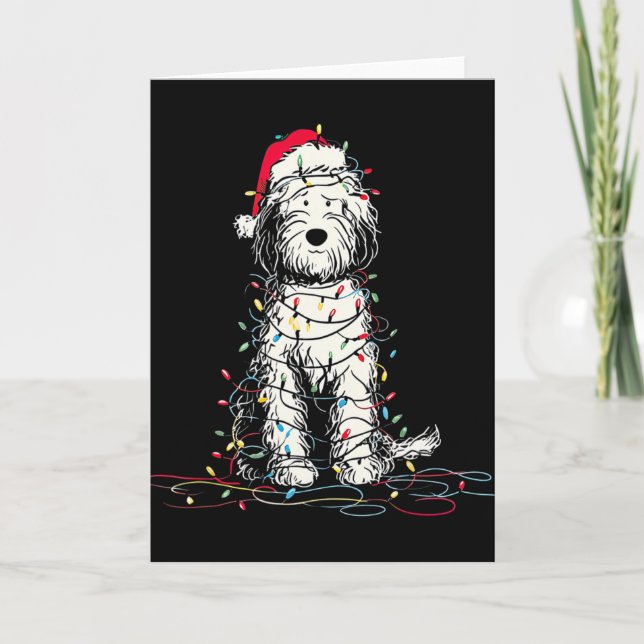 Tarjeta Gráficos divertidos de Navidad de Sheepadoodle Luc (Anverso)