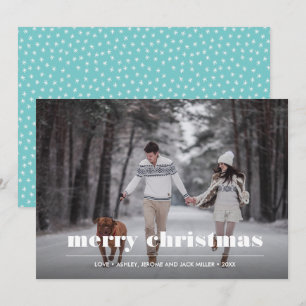 Tarjeta Gráficos Mínimos Foto de Navidad Aqua