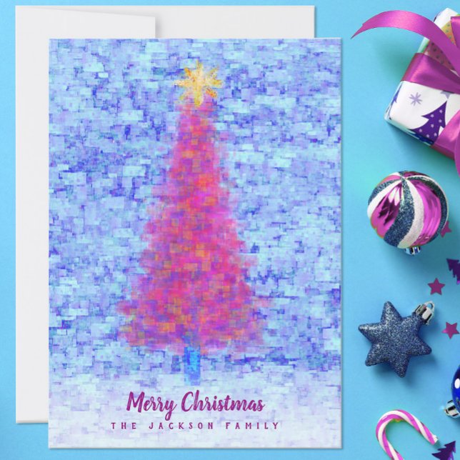 Tarjeta Grafiti Árbol de Navidad Rosa con Pared Urbana Azu (Subido por el creador)