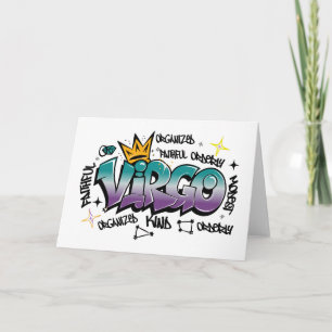 Tarjeta grafiti del zodiaco de Virgo