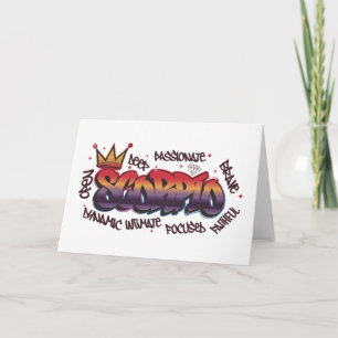 Tarjeta grafiti del zodiaco Escorpio