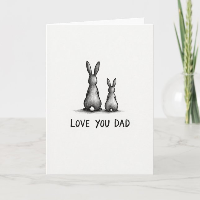 Tarjeta Grafito Te Amo Papá (Anverso)