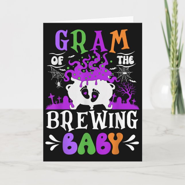 Tarjeta Gram Of The Brewing Baby Grandma To Be Halloween  (Anverso)