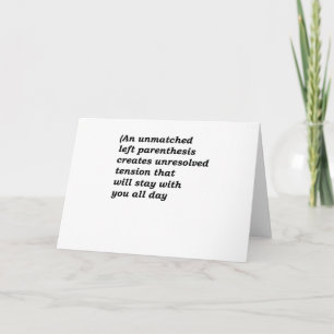 Tarjeta Gramática divertida en inglés - Paréntesis incompa