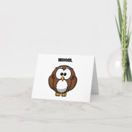Tarjeta Grammar Owl Personalizado gracioso para escritores