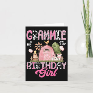 Tarjeta Grammie De La Chica De Cumpleaños Granja Rosa Prim