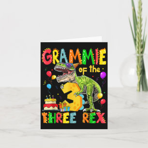Tarjeta Grammie De Los Tres Rex Dinosaurio Del Niño De Cum