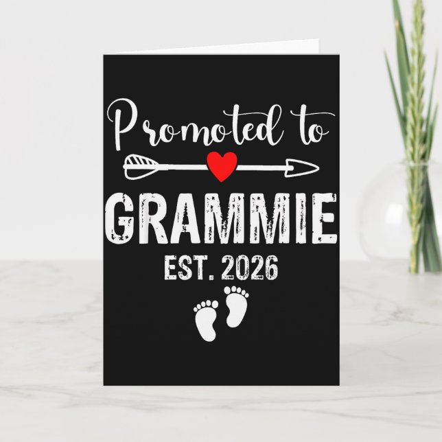 Tarjeta Grammie Est 2026 Promoted To Grammie 2026 For Gram (Anverso)