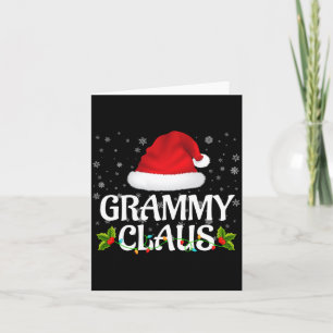 Tarjeta Grammy Claus Luces de Navidad Santa Pijama Familia
