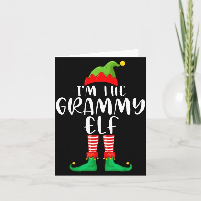 Tarjeta Grammy Elf Matching Family Group Christmas Party P (Anverso)