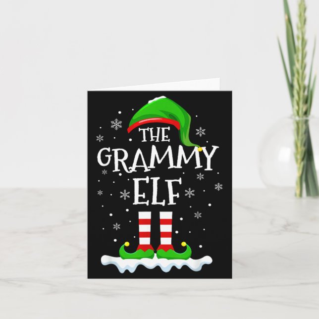 Tarjeta Grammy Elf Squad Xmas Family Matching Group Christ (Anverso)