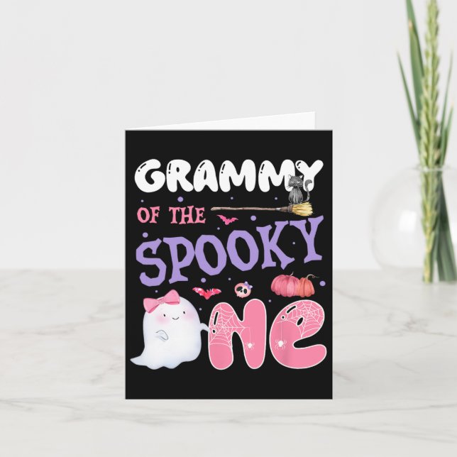 Tarjeta Grammy Of The Spooky One Birthday Halloween Pi (Anverso)