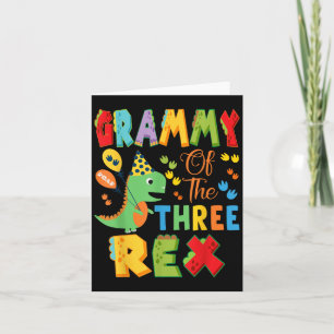 Tarjeta Grammy Of The Three Rex 3Natal Boy Dinosaur