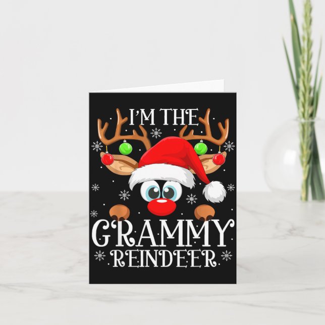 Tarjeta Grammy Reindeer Christmas Family Matching Group Fu (Anverso)
