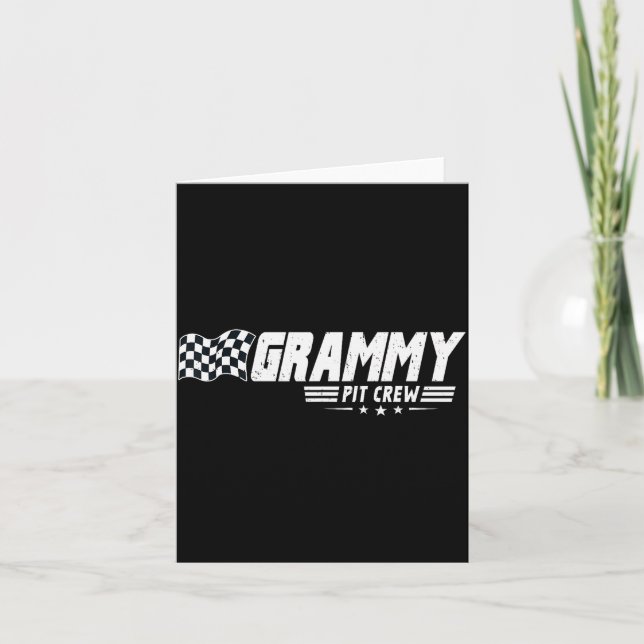 Tarjeta Grammy T Crew Race Car Birthday Family Racing  (Anverso)