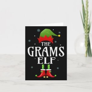 Tarjeta Grams Elf Navidades de grupo familiar coincidente