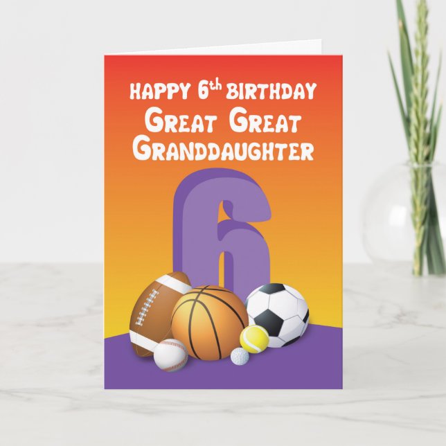 Tarjeta Gran Abuela 6ª Bola Deportiva de Cumpleaños (Anverso)