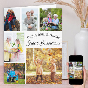 Tarjeta Gran Abuela 6 Collage de fotos Cualquier cumpleaño