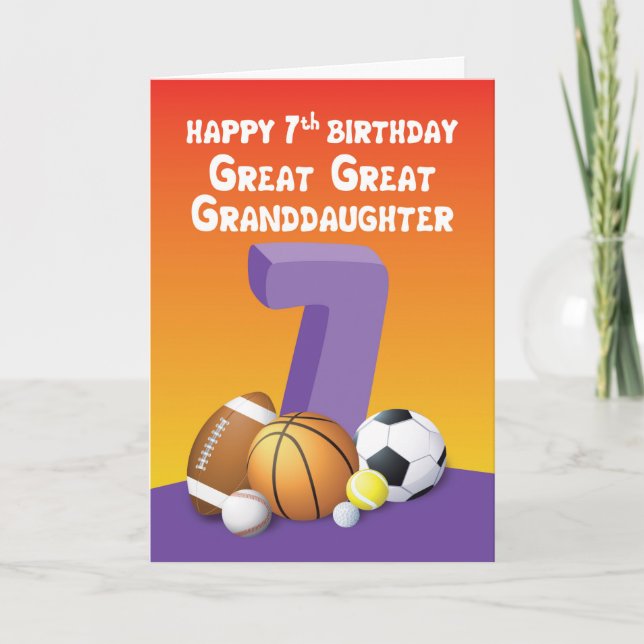 Tarjeta Gran Abuela 7.ª Bola Deportiva de Cumpleaños (Anverso)