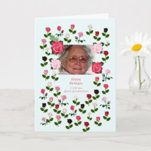 Tarjeta Gran Abuela, cumpleaños, Rosas