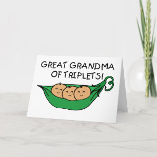 Tarjeta Gran Abuela de Trillizos