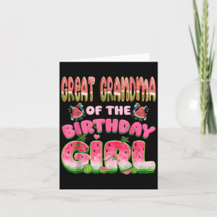 Tarjeta Gran Abuela Del Chica De Cumpleaños Uno En Un Meló