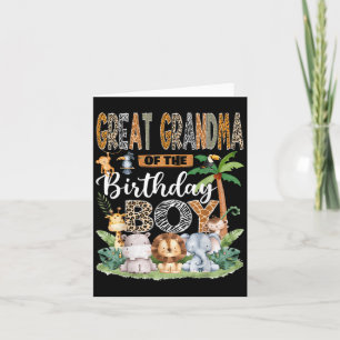 Tarjeta Gran Abuela Del Safari De La Selva De Los Niños Na
