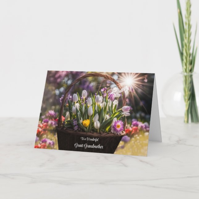 Tarjeta Gran Abuela Feliz Día de la Madre Primavera Bouque (Anverso)