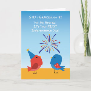 Tarjeta Gran Abuela Primer 4 de julio fuegos artificiales