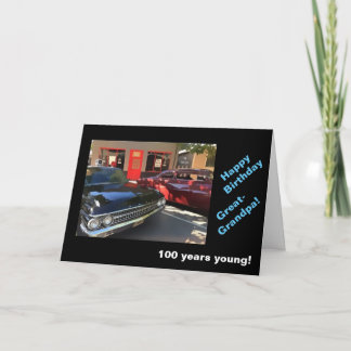 Tarjeta Gran abuelo 100 autos vintage de cumpleaños