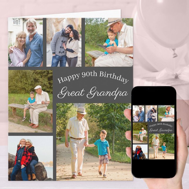 Tarjeta Gran Abuelo 6 Collage de fotos Cualquier cumpleaño (Subido por el creador)