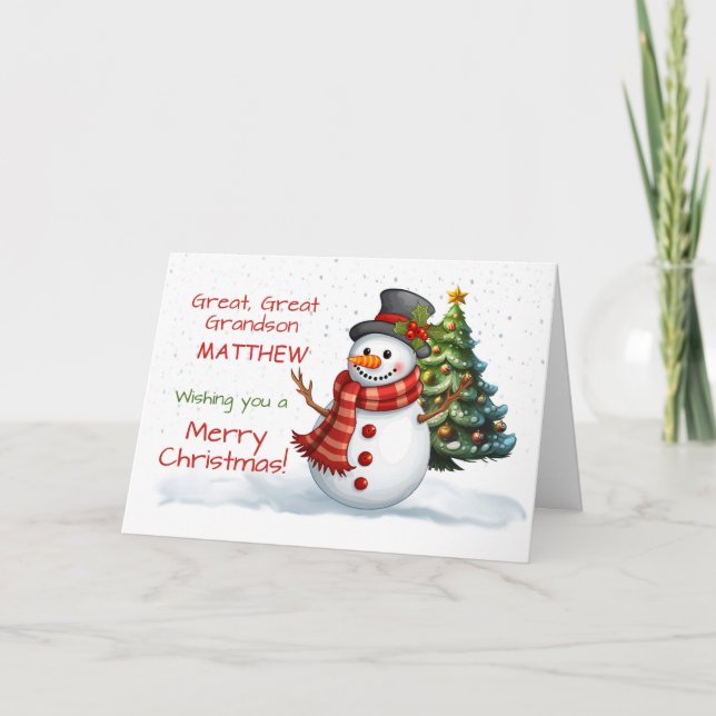 Tarjeta Gran Abuelo Navidades burdos Snowman (Anverso)