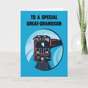 Tarjeta Gran Abuelo Tren Azul de Cumpleaños