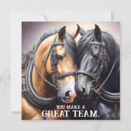 Tarjeta Gran aniversario de caballos de equipo