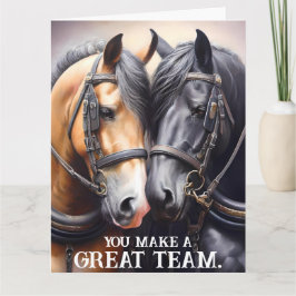 Tarjeta Gran aniversario de caballos de equipo