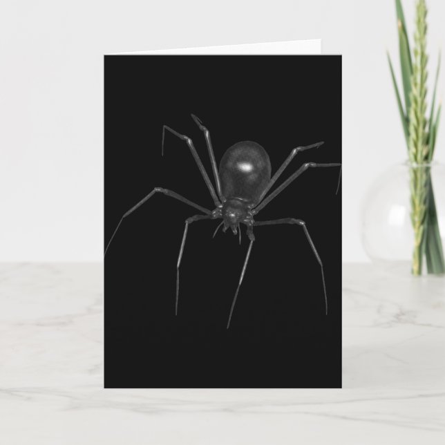 Tarjeta Gran Araña 3D Creepy Negro (Anverso)