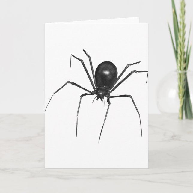 Tarjeta Gran Araña 3D Creepy Negro (Anverso)