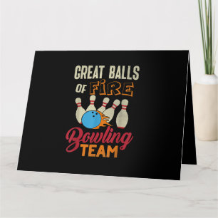 Tarjeta Gran Balls Fire Bowling Team Shirt Funny Vintage