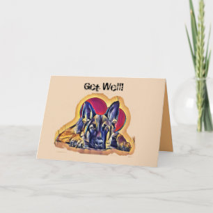 Tarjeta Gran Black Tan Pastor Alemán Pastor PopArt