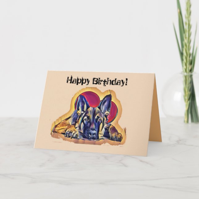 Tarjeta Gran Black Tan Pastor Alemán Pastor PopArt (Anverso)